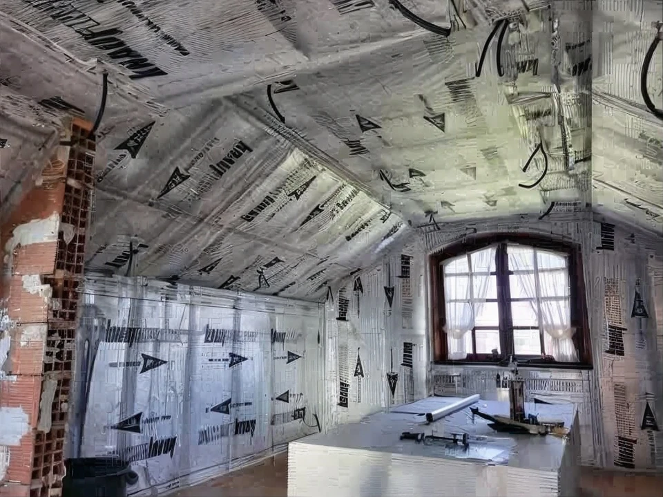 Atelier int&eacute;rieur avec outils de bricolage dispos&eacute;s sur plan de travail en bois vieilli